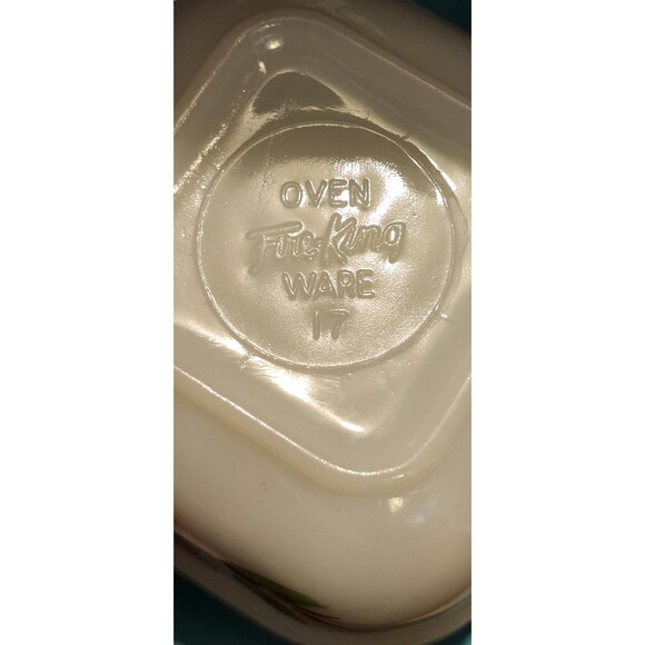 Vintage Fire-King Milk Glass Refrigerator Dish – Hand-Painted Pink Flower #17 - Picture 5 of 6